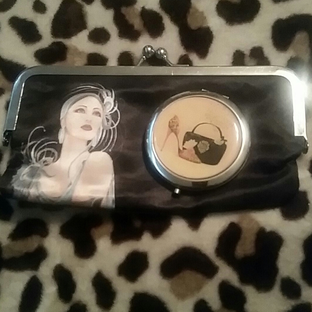 💋Retro Art Deco clutch and mirror💋